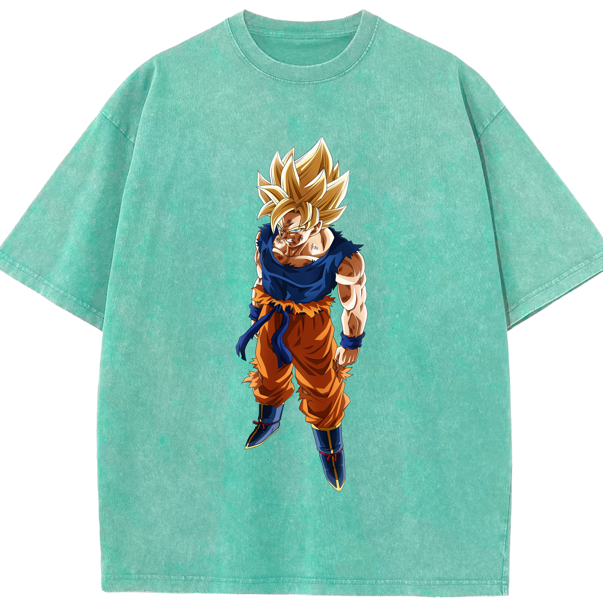 （画像用） ドラゴンボール 孫悟空（そん ごくう）Son Goku カカロット DRAGON BALL Kakarotto 綿100% ヴィンテージ風 半袖Tシャツ（フロントプリント）